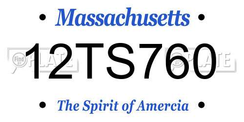 12TS760 Massachusetts License Plate