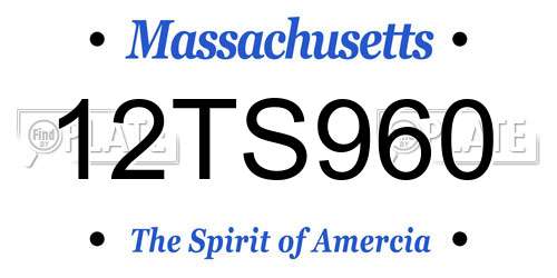 12TS960 Massachusetts License Plate