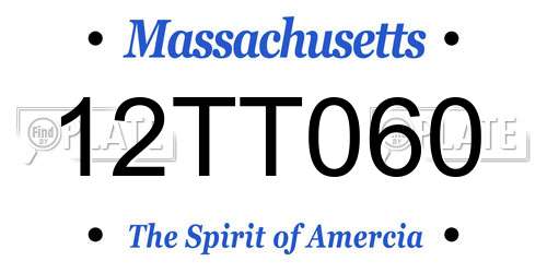 12TT060 Massachusetts License Plate