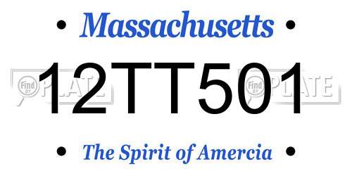 12TT501 Massachusetts License Plate