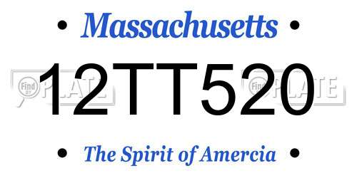 12TT520 Massachusetts License Plate