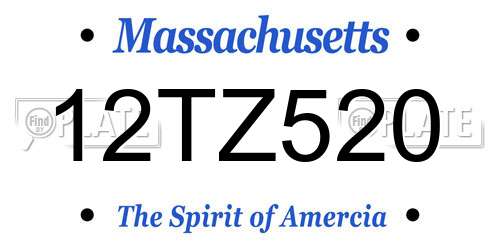 12TZ520 Massachusetts License Plate