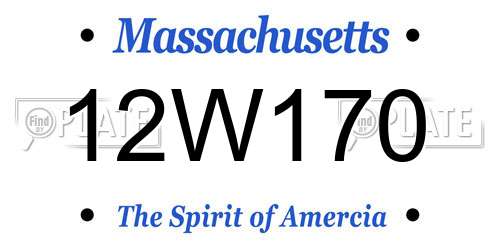 12W170 Massachusetts License Plate
