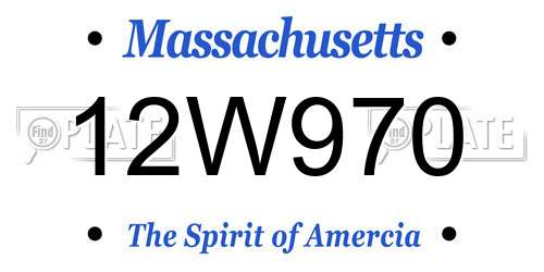 12W970 Massachusetts License Plate