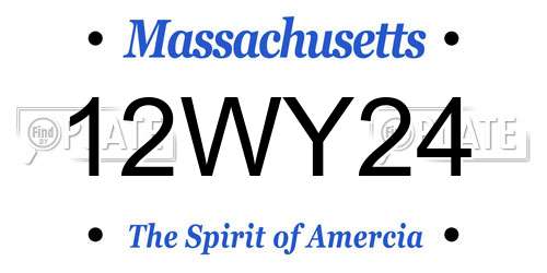 12WY24 Massachusetts License Plate