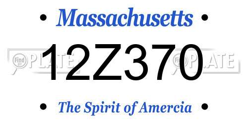12Z370 Massachusetts License Plate