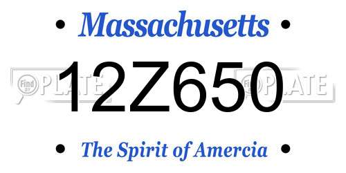 12Z650 Massachusetts License Plate