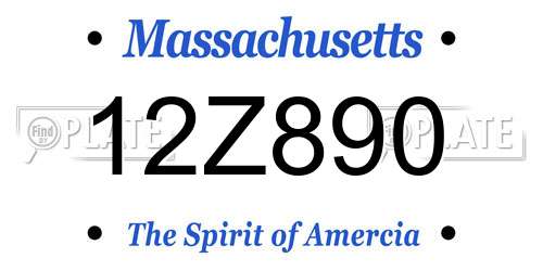 12Z890 Massachusetts License Plate