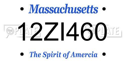 12ZI460 Massachusetts License Plate
