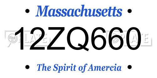 12ZQ660 Massachusetts License Plate