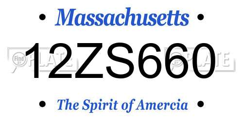 12ZS660 Massachusetts License Plate
