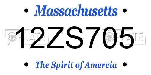 12ZS705 Massachusetts License Plate