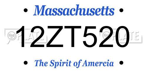 12ZT520 Massachusetts License Plate
