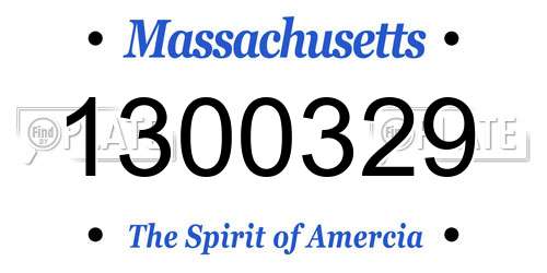 1300329 Massachusetts License Plate