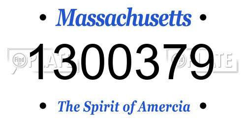 1300379 Massachusetts License Plate