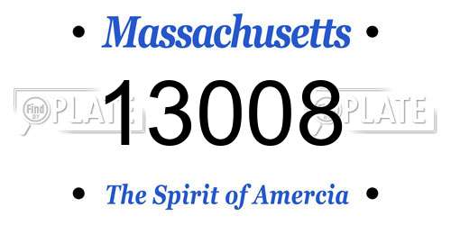 13008 Massachusetts License Plate