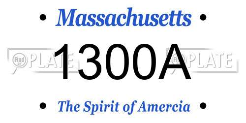 1300A Massachusetts License Plate