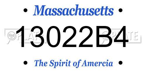 13022B4 Massachusetts License Plate