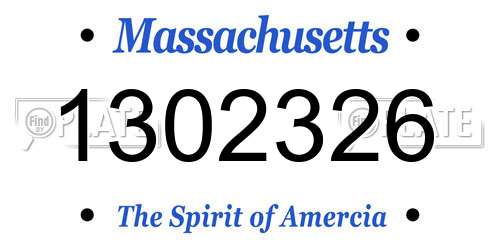 1302326 Massachusetts License Plate