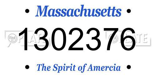 1302376 Massachusetts License Plate