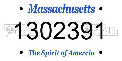 1302391 Massachusetts License Plate