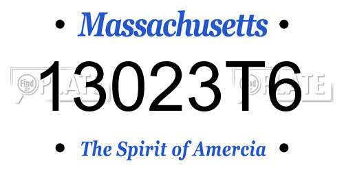 13023T6 Massachusetts License Plate
