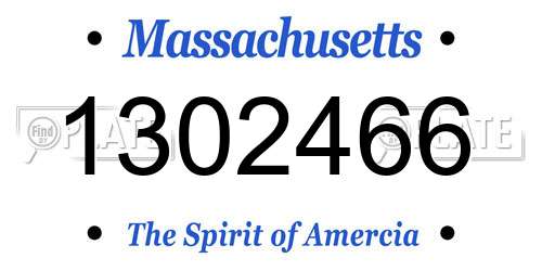 1302466 Massachusetts License Plate