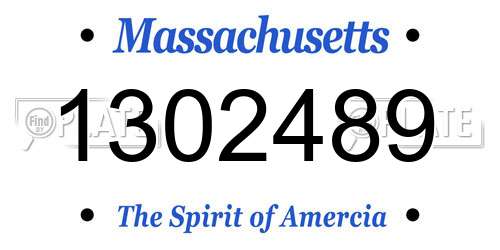 1302489 Massachusetts License Plate