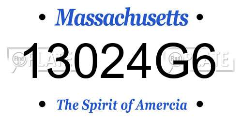 13024G6 Massachusetts License Plate