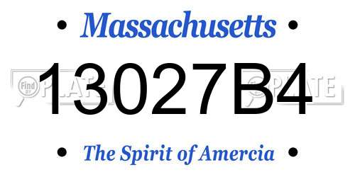 13027B4 Massachusetts License Plate