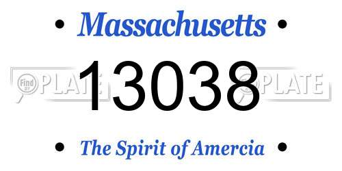 13038 Massachusetts License Plate