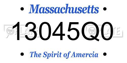 13045Q0 Massachusetts License Plate