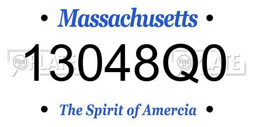 13048Q0 Massachusetts License Plate