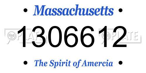 1306612 Massachusetts License Plate