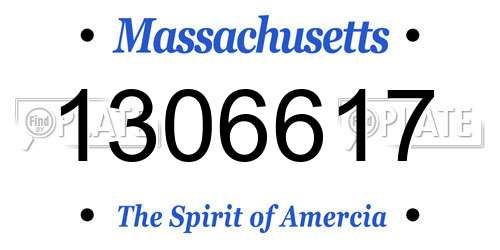1306617 Massachusetts License Plate