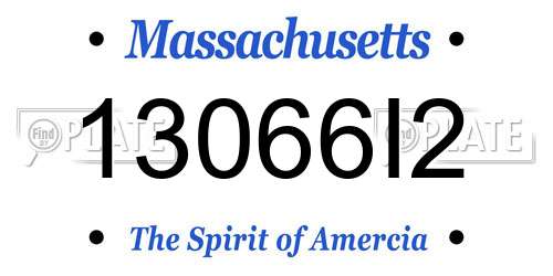 13066I2 Massachusetts License Plate