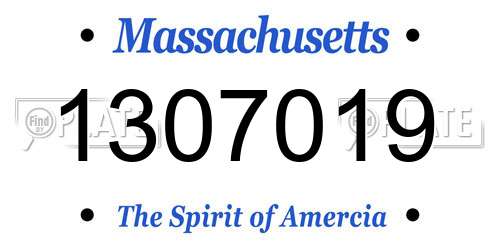 1307019 Massachusetts License Plate