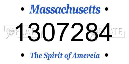 1307284 Massachusetts License Plate