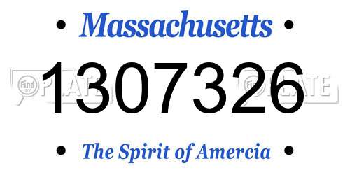 1307326 Massachusetts License Plate