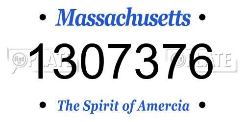 1307376 Massachusetts License Plate