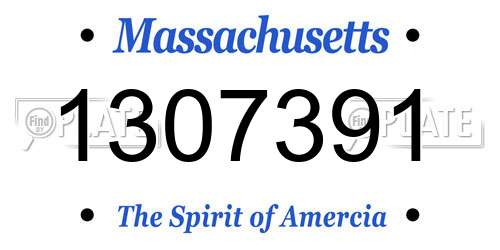 1307391 Massachusetts License Plate