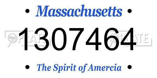 1307464 Massachusetts License Plate