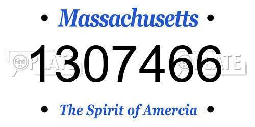 1307466 Massachusetts License Plate