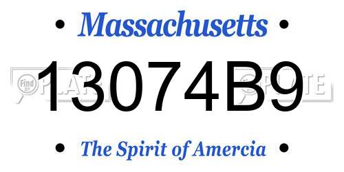 13074B9 Massachusetts License Plate