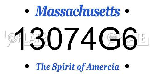 13074G6 Massachusetts License Plate