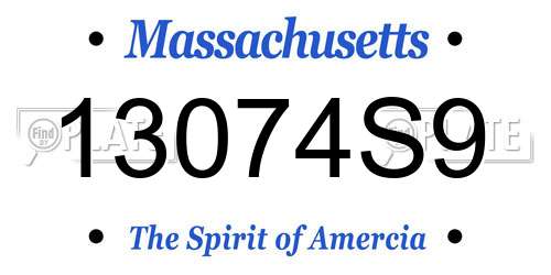 13074S9 Massachusetts License Plate