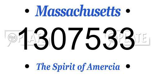 1307533 Massachusetts License Plate