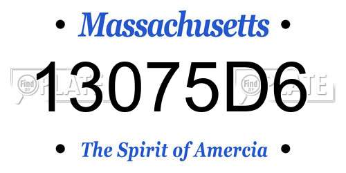 13075D6 Massachusetts License Plate