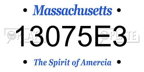 13075E3 Massachusetts License Plate