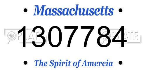 1307784 Massachusetts License Plate